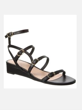New Stuart Weitzman Women's Grecian Buckle Wedge Sandal